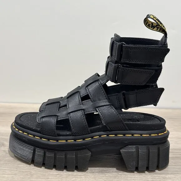 Dr. Martens Ricki Gladiator Nappa Lux Leather Platform Sandals Women 5 Size NEW