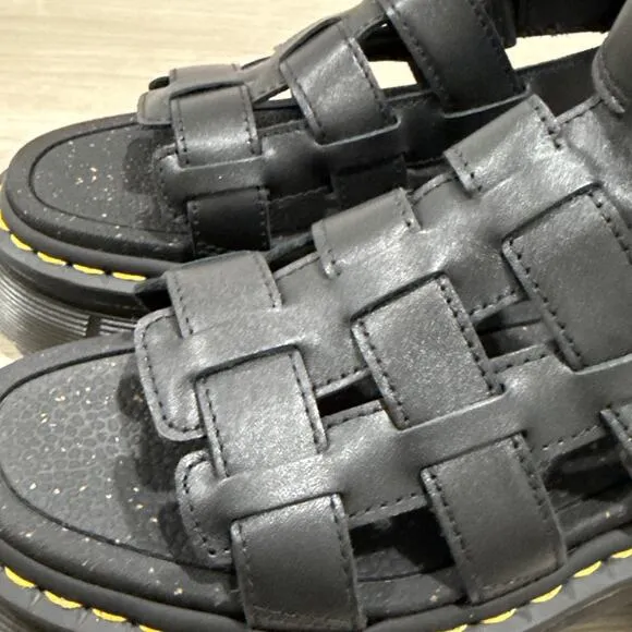 Dr. Martens Ricki Gladiator Nappa Lux Leather Platform Sandals Women 5 Size NEW