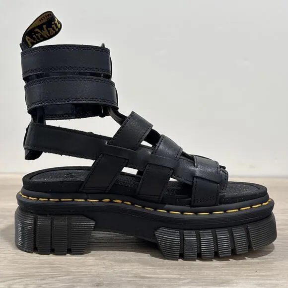 Dr. Martens Ricki Gladiator Nappa Lux Leather Platform Sandals Women 5 Size NEW