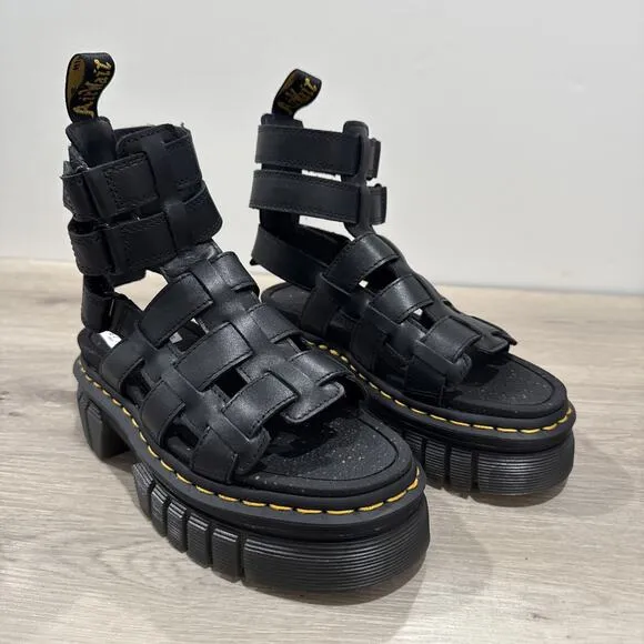 Dr. Martens Ricki Gladiator Nappa Lux Leather Platform Sandals Women 5 Size NEW