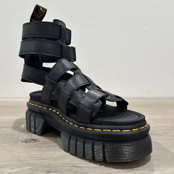 Dr. Martens Ricki Gladiator Nappa Lux Leather Platform Sandals Women 5 Size NEW