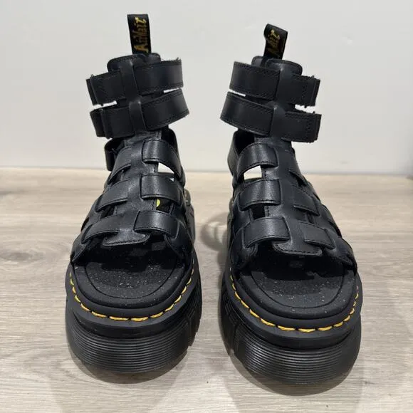 Dr. Martens Ricki Gladiator Nappa Lux Leather Platform Sandals Women 5 Size NEW