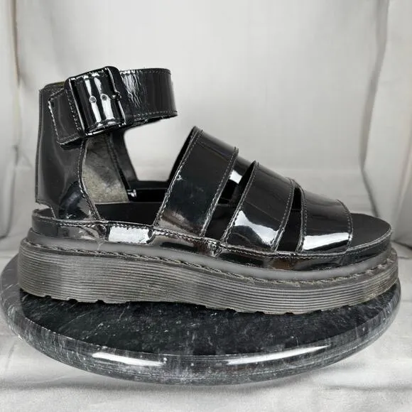 Dr. Martens The Clarissa II Patent Leather Strap Sandals Gladiator Size 6 US