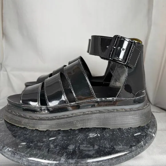 Dr. Martens The Clarissa II Patent Leather Strap Sandals Gladiator Size 6 US