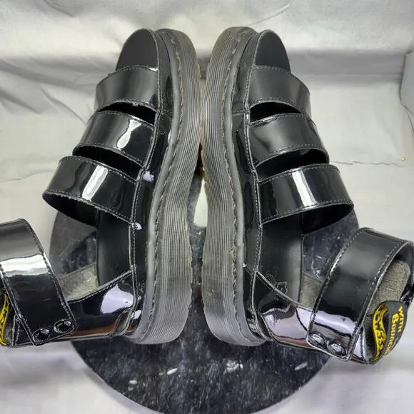 Dr. Martens The Clarissa II Patent Leather Strap Sandals Gladiator Size 6 US