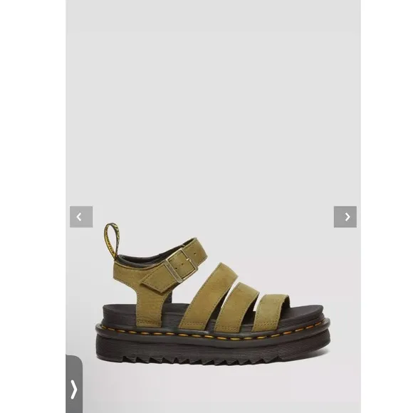 Dr Martens tumbled leather Blaire strap sandals size 10 new no box brown green