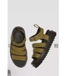Dr Martens tumbled leather Blaire strap sandals size 10 new no box brown green