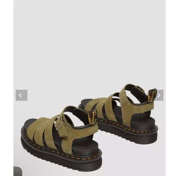 Dr Martens tumbled leather Blaire strap sandals size 10 new no box brown green