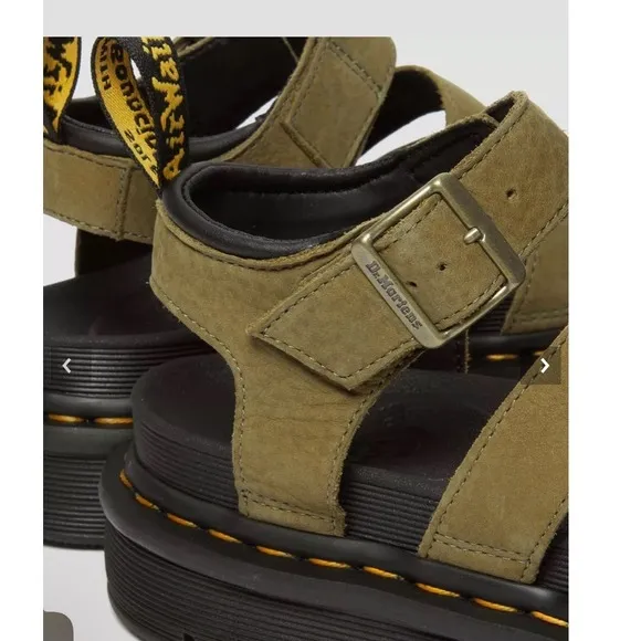 Dr Martens tumbled leather Blaire strap sandals size 10 new no box brown green