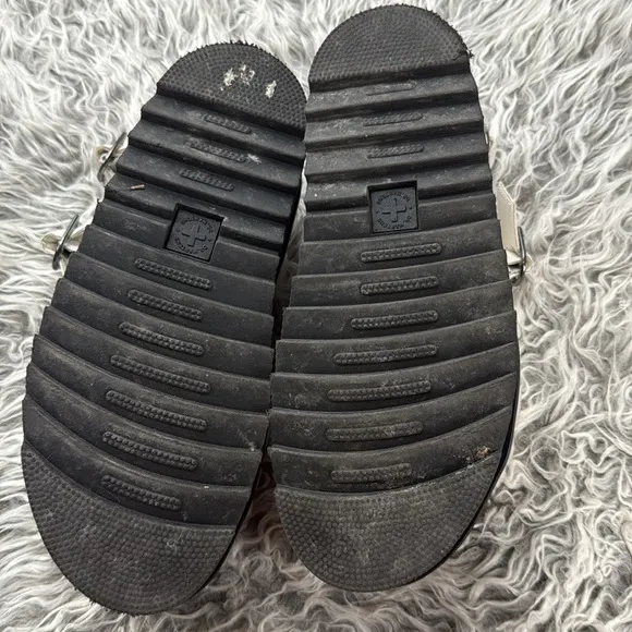 Dr. Martens Voss Fluffy Faux Fur Platform Sandals Milled Napa