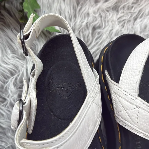 Dr. Martens Voss Fluffy Faux Fur Platform Sandals Milled Napa