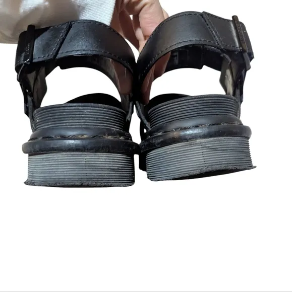 Dr. Martens Voss Leather Strap Sandals Size 7 Platform Comfy Punk Grunge