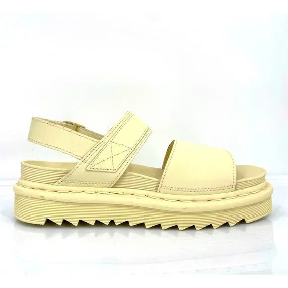 Dr. Martens Voss Mono Sandals Toile Cream Monochrome Pastel Yellow Soft Girl 9