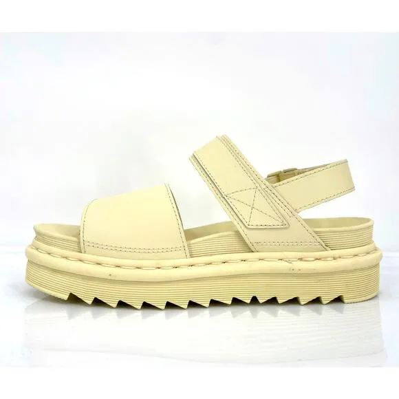 Dr. Martens Voss Mono Sandals Toile Cream Monochrome Pastel Yellow Soft Girl 9