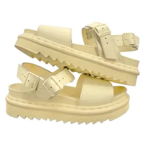 Dr. Martens Voss Mono Sandals Toile Cream Monochrome Pastel Yellow Soft Girl 9