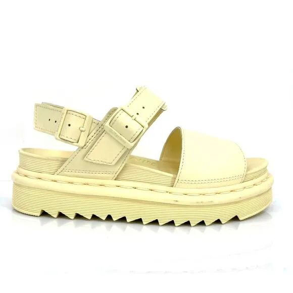 Dr. Martens Voss Mono Sandals Toile Cream Monochrome Pastel Yellow Soft Girl 9