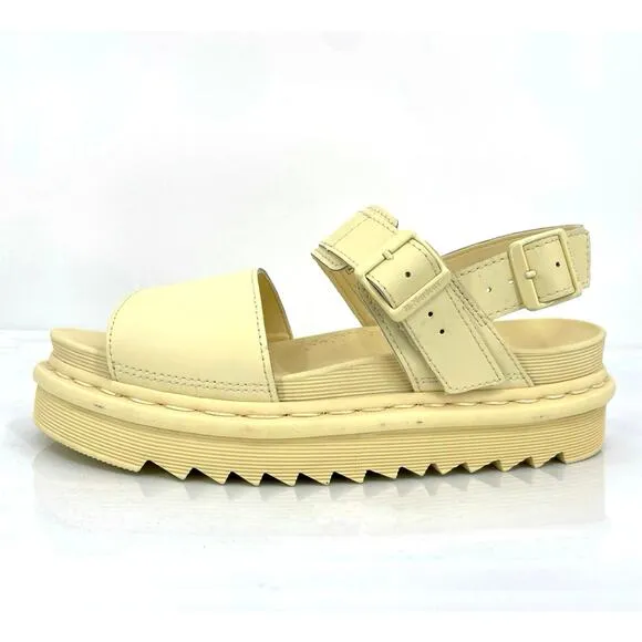 Dr. Martens Voss Mono Sandals Toile Cream Monochrome Pastel Yellow Soft Girl 9