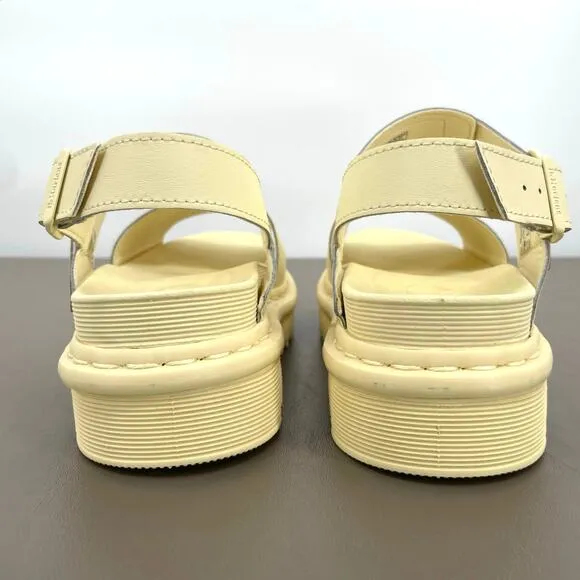 Dr. Martens Voss Mono Sandals Toile Cream Monochrome Pastel Yellow Soft Girl 9