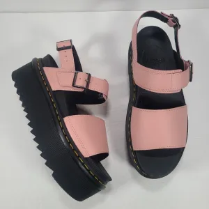 Dr. Martens Voss Quad Chunky Platform Peach Leather Sandals Women Size 10