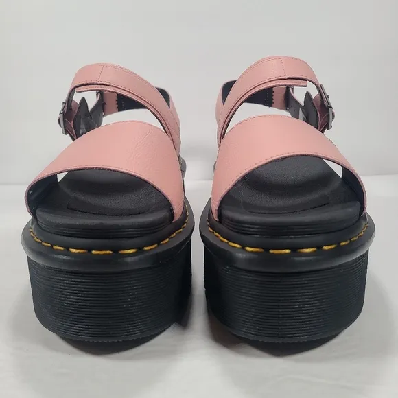 Dr. Martens Voss Quad Chunky Platform Peach Leather Sandals Women Size 10