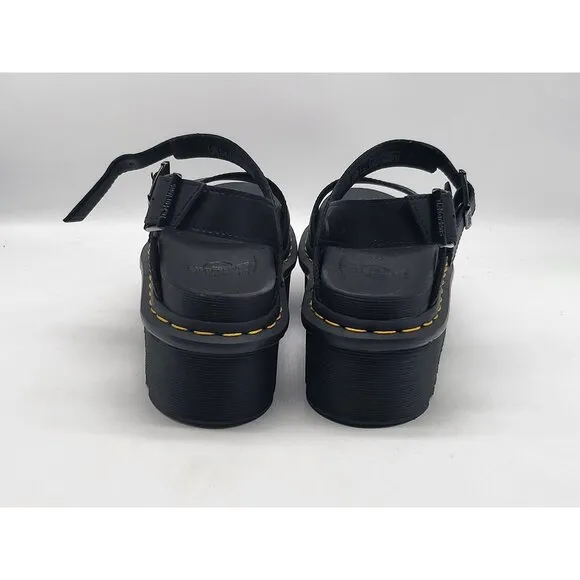 Dr. Martens Voss Quad Platform Womens Sandals Black Size 5