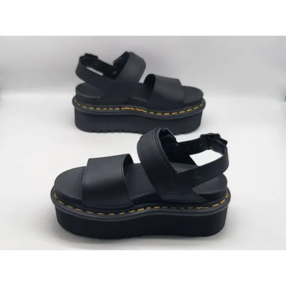 Dr. Martens Voss Quad Platform Womens Sandals Black Size 5