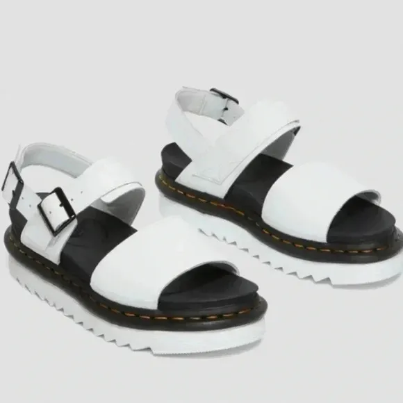 DR. MARTENS VOSS26541100 (WHITE HYDRO LEATHER) Sandals Size 8