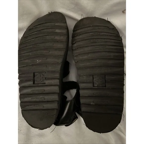 Dr Martens Women's  Blaire Quad Hydro Leather Platform Sandals Black Size: US 6