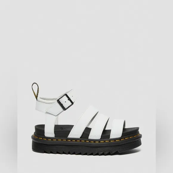 Dr. Martens Women’s Blaire White Hydro Leather Platform Sandals Sz 9,10 NEW