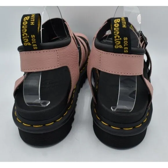 Dr Martens Womens Size 11 Blaire Peach Beige Leather Open Toe Platform Sandals
