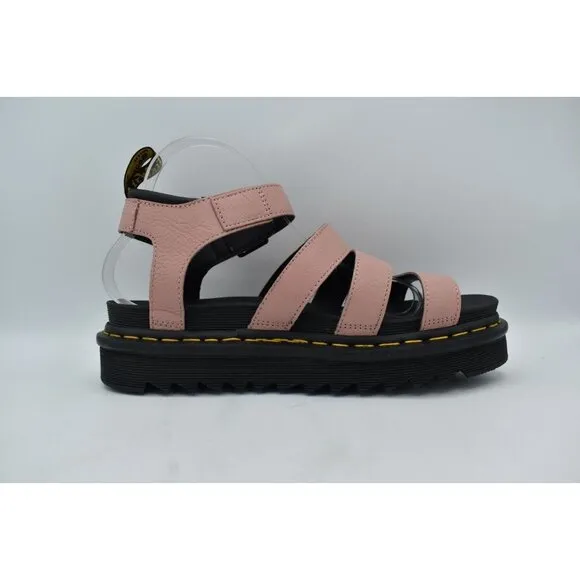 Dr Martens Womens Size 11 Blaire Peach Beige Leather Open Toe Platform Sandals