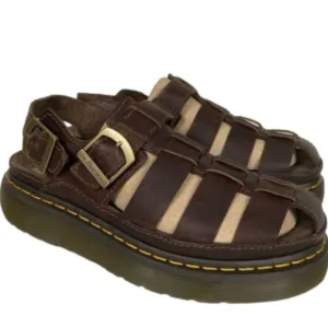 Dr. Martens Wrenlie Grizzlie Fisherman Sandals - Women's 9 Dark Brown
