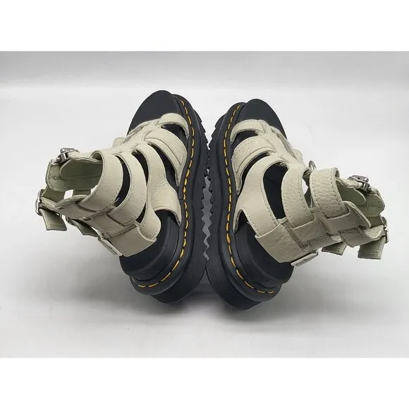 Dr. Martens Zip Up Leather Gladiator Style Olson Sandals Women’s Gray Size 5