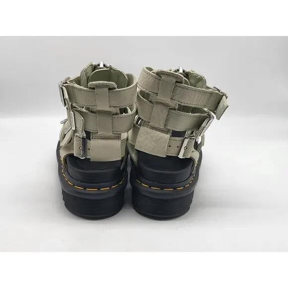 Dr. Martens Zip Up Leather Gladiator Style Olson Sandals Women’s Gray Size 5