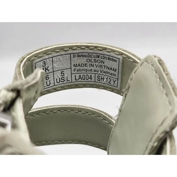 Dr. Martens Zip Up Leather Gladiator Style Olson Sandals Women’s Gray Size 5