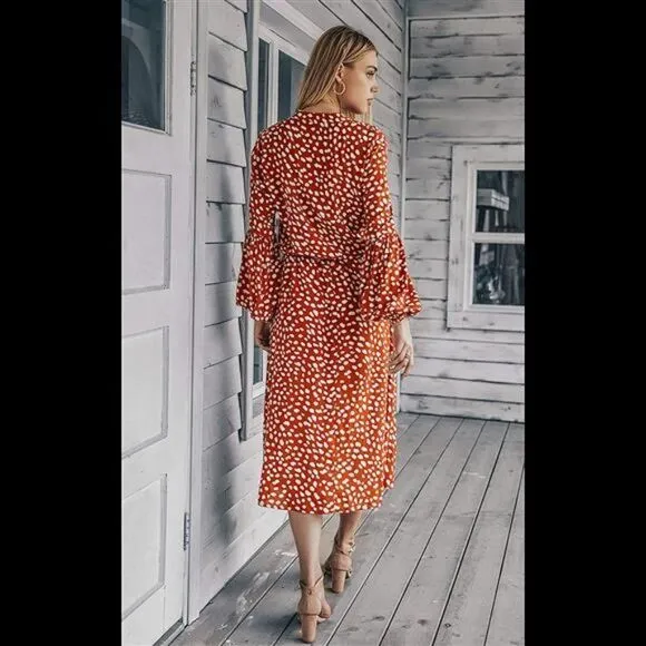 Dresses Casual Wrap Dress Midi Long Sleevest  Maxi Dress