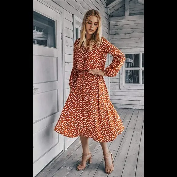 Dresses Casual Wrap Dress Midi Long Sleevest  Maxi Dress