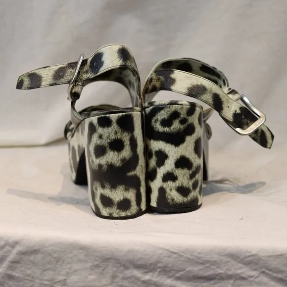 Dries Van Noten 80mm Block-Heel Slingback Sandals, Cheetah, Women's 37 EU