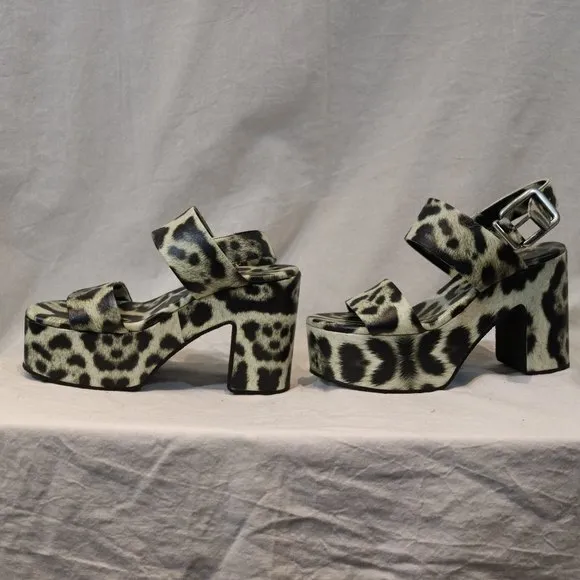 Dries Van Noten 80mm Block-Heel Slingback Sandals, Cheetah, Women's 37 EU