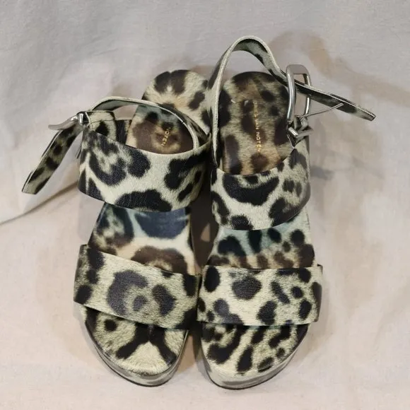 Dries Van Noten 80mm Block-Heel Slingback Sandals, Cheetah, Women's 37 EU