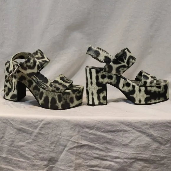 Dries Van Noten 80mm Block-Heel Slingback Sandals, Cheetah, Women's 37 EU
