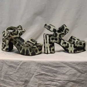 Dries Van Noten 80mm Block-Heel Slingback Sandals, Cheetah, Women's 37 EU
