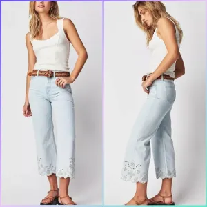 Driftwood Charlee Cropped Eyelet Jeans