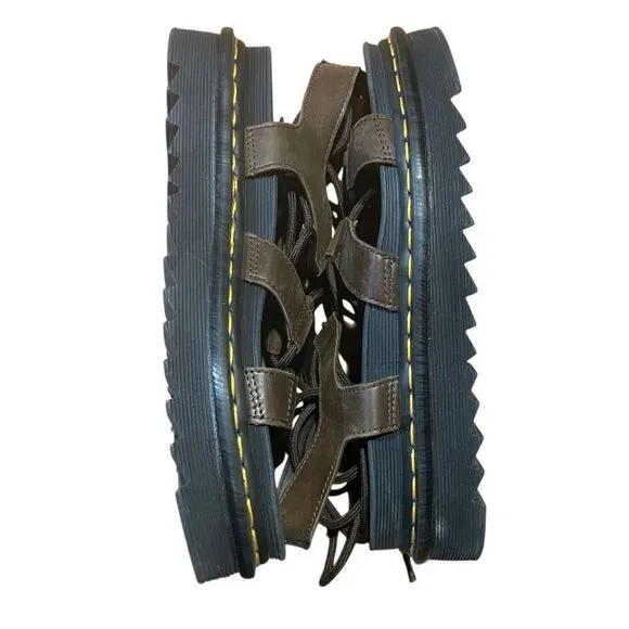 Dr Marten Brown Leather Natilla Grizzly Gladiator Sandals Size 10