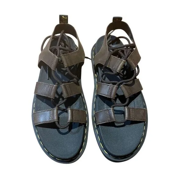 Dr Marten Brown Leather Natilla Grizzly Gladiator Sandals Size 10