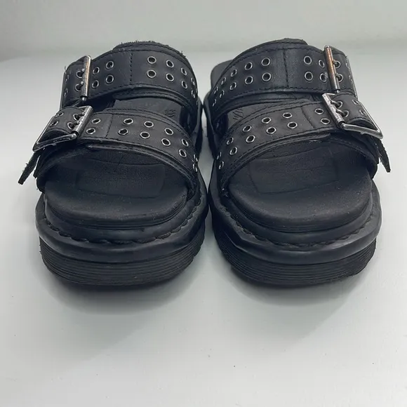 DR.MARTENS Myles Hardware Detail Double Buckle Slide Sandals Women's Size 7
