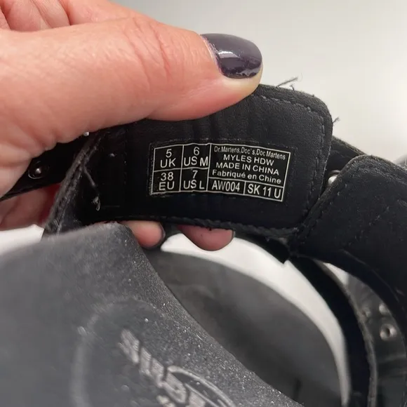 DR.MARTENS Myles Hardware Detail Double Buckle Slide Sandals Women's Size 7