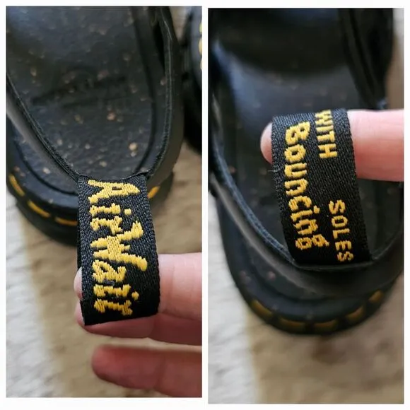 Dr. Martens Ricki 3-Strap Women's Leather Platform Sandals Black Size 11 NEW