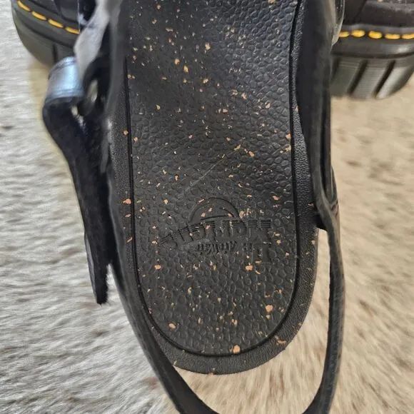 Dr. Martens Ricki 3-Strap Women's Leather Platform Sandals Black Size 11 NEW