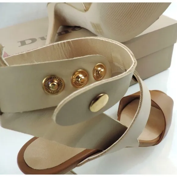 Dune London Hearsay Leather Multi Strap Heeled Sandal Taupe